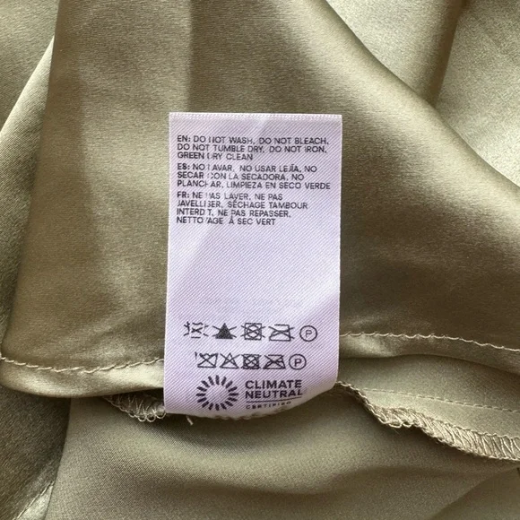 Reformation Casette Silk Dress in Artichoke Size 12 NWT - Picture 16 of 16